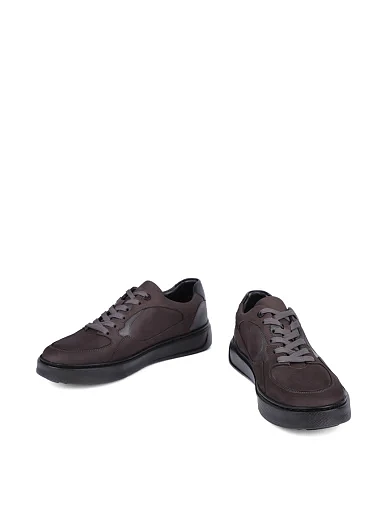 Мужские кеды MIRATON из нубука серые - фото 5 - Miraton