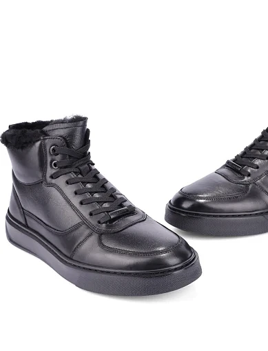 Чоловічі черевики шкіряні чорні (06628X-014-A08/U31M) - фото 2 - Miraton
