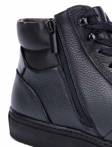 Чоловічі черевики шкіряні сині (8587X-04-G12/D01R) - фото 5 - Miraton