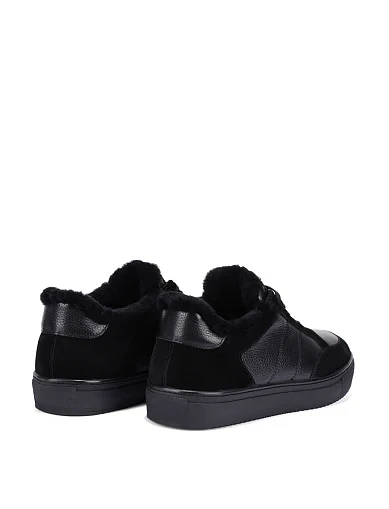 Чоловічі кеди шкіряні чорні (8702A-610-X12/G11/S42M) - фото 4 - Miraton