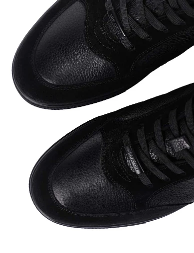 Чоловічі кеди шкіряні чорні (8702A-610-X12/G11/S42M) - фото 5 - Miraton