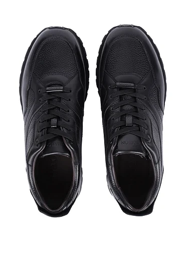 Мужские кроссовки MIRATON кожаные черные - фото 2 - Miraton