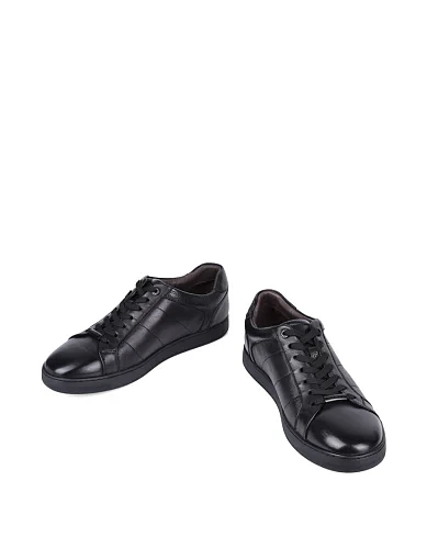 Мужские кеды MIRATON кожаные черные - фото 5 - Miraton