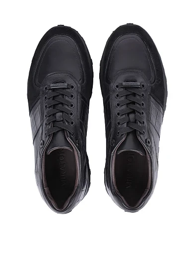 Чоловічі кросівки MIRATON шкіряні чорні (MU097A-013-X12/T10) - фото 2 - Miraton