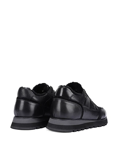 Мужские кроссовки кожаные черные - фото 4 - Miraton