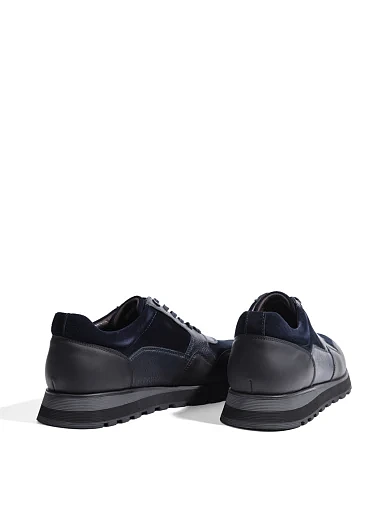 Мужские кроссовки MIRATON кожаные синие - фото 3 - Miraton