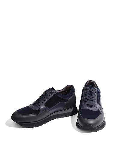 Мужские кроссовки MIRATON кожаные синие - фото 4 - Miraton