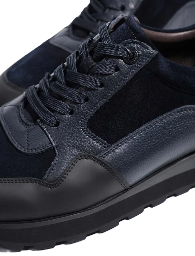 Мужские кроссовки MIRATON кожаные синие - фото 5 - Miraton