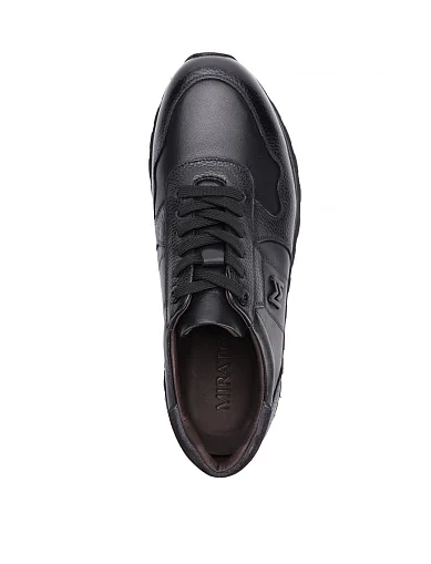 Мужские кроссовки MIRATON кожаные черные - фото 2 - Miraton