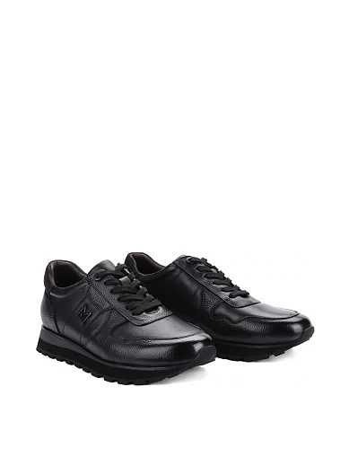 Мужские кроссовки MIRATON кожаные черные - фото 3 - Miraton