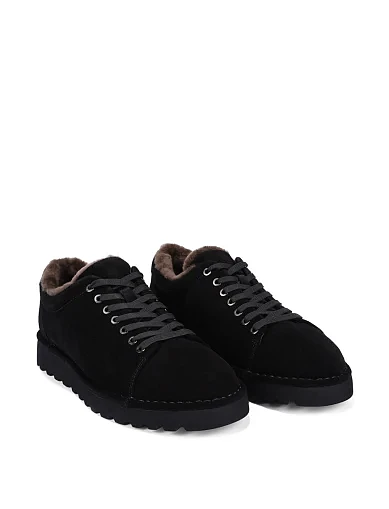 Чоловічі туфлі замшеві чорні (MU038A-22-X12M) - фото 3 - Miraton