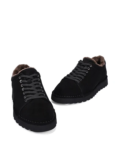 Чоловічі туфлі замшеві чорні (MU038A-22-X12M) - фото 5 - Miraton