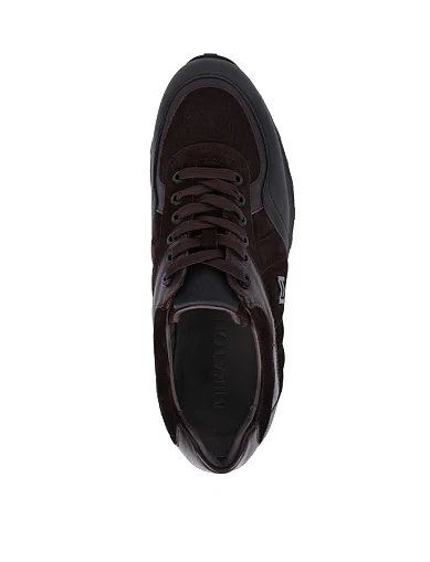 Мужские кроссовки MIRATON кожаные коричневые - фото 2 - Miraton