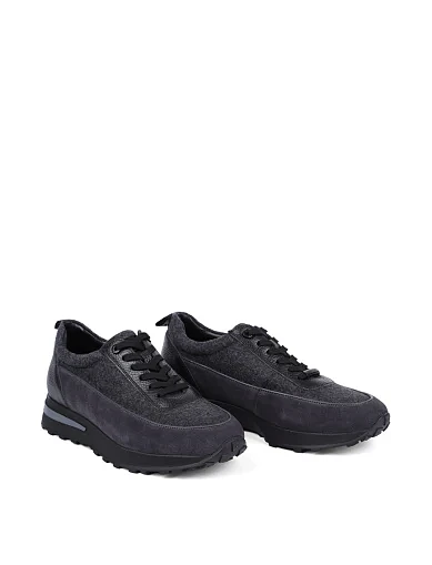 Мужские кроссовки MIRATON замшевые серые - фото 4 - Miraton