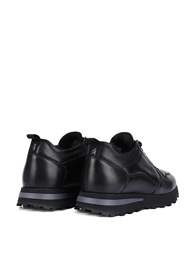 Мужские кроссовки кожаные черные - фото 4 - Miraton