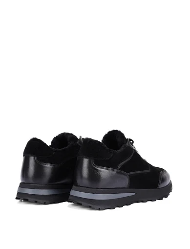 Мужские кроссовки кожаные черные - фото 4 - Miraton