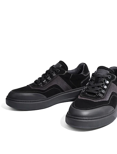 Чоловічі кеди MIRATON замшеві чорні (MU115A1-03-X12/S42/NR2MZ) - фото 2 - Miraton