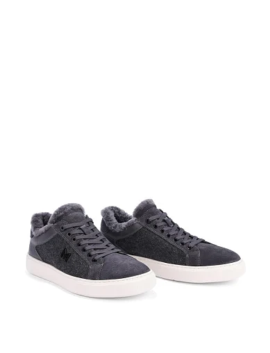 Мужские кеды MIRATON замшевые серые - фото 3 - Miraton