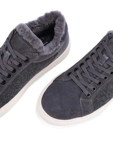 Мужские кеды MIRATON замшевые серые - фото 5 - Miraton