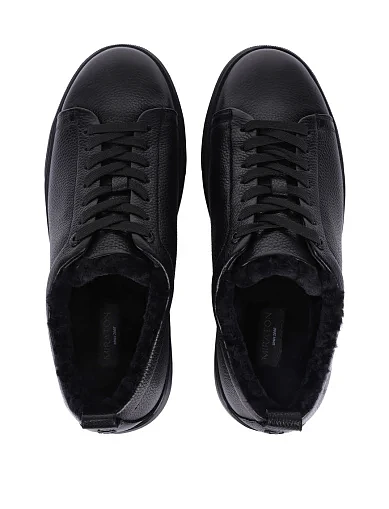 Чоловічі кеди шкіряні чорні (MU189A-29-G11M) - фото 2 - Miraton