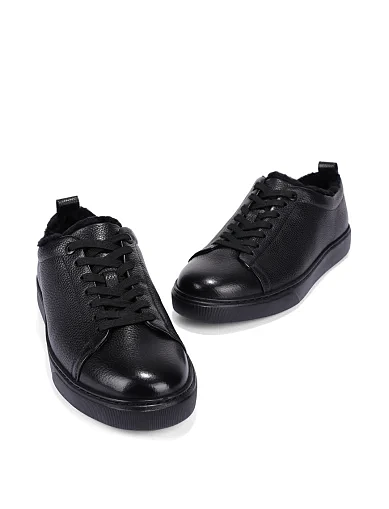 Чоловічі кеди шкіряні чорні (MU189A-29-G11M) - фото 5 - Miraton