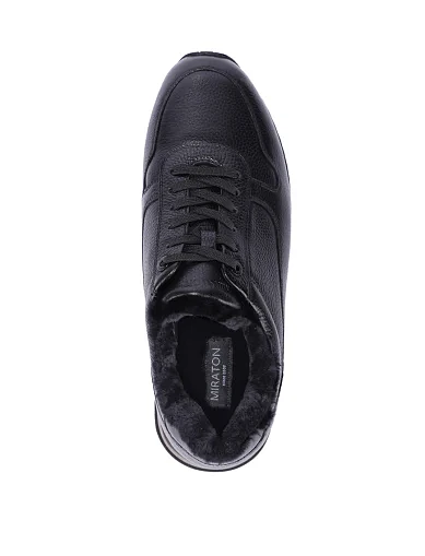 Мужские кроссовки MIRATON кожаные черные - фото 5 - Miraton
