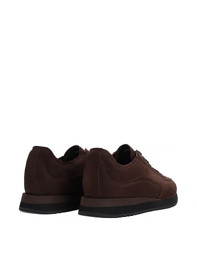 Мужские кроссовки MIRATON из нубука коричневые - фото 4 - Miraton