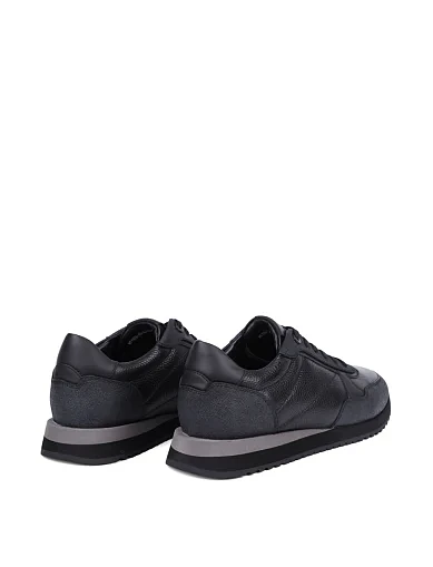 Мужские кроссовки MIRATON кожаные черные - фото 4 - Miraton