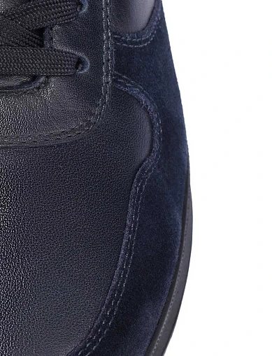 Мужские кроссовки кожаные синие - фото 5 - Miraton