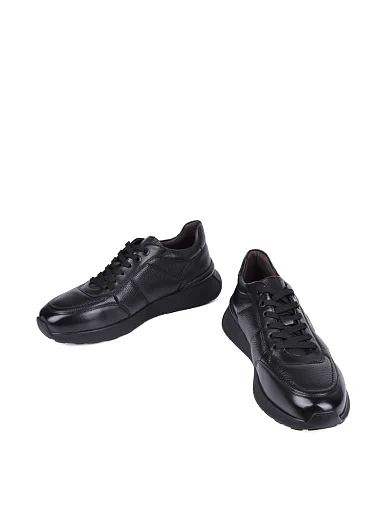 Мужские кроссовки MIRATON кожаные черные - фото 5 - Miraton