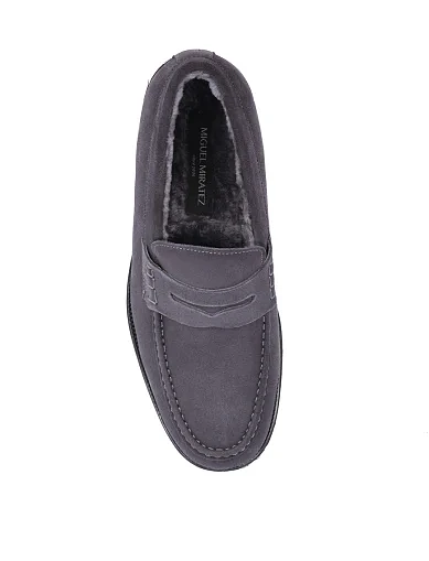 Чоловічі туфлі лофери замшеві сірі (316A-60MU-NR2M) - фото 5 - Miraton