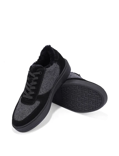 Чоловічі кеди MIRATON замшеві чорні (MU330A-09-U58/X12M) - фото 2 - Miraton