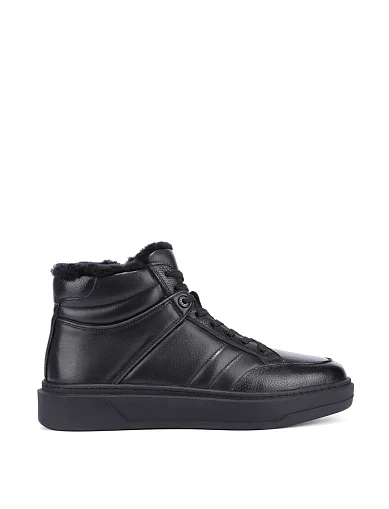 Мужские ботинки MIRATON кожаные черные - фото 1 - Miraton