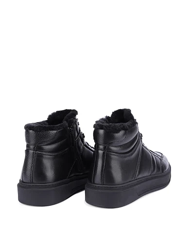 Мужские ботинки MIRATON кожаные черные - фото 4 - Miraton