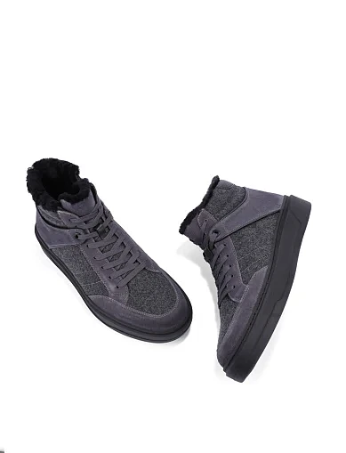 Чоловічі черевики замшеві сірі (MU330X-03-U58M) - фото 2 - Miraton