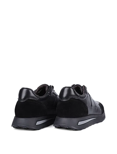 Мужские кроссовки MIRATON кожаные черные - фото 4 - Miraton