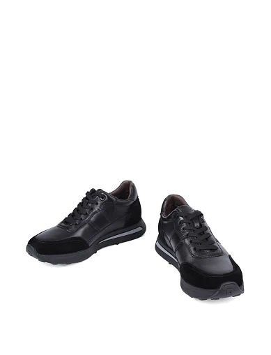 Мужские кроссовки MIRATON кожаные черные - фото 5 - Miraton