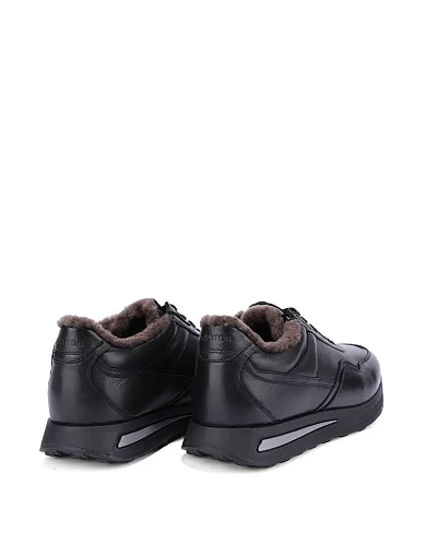 Мужские кроссовки MIRATON кожаные черные - фото 4 - Miraton