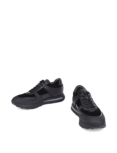 Мужские кроссовки MIRATON кожаные черные - фото 6 - Miraton