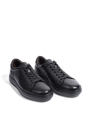 Мужские кеды MIRATON кожаные черные - фото 2 - Miraton