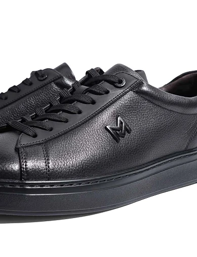 Мужские кеды MIRATON кожаные черные - фото 5 - Miraton