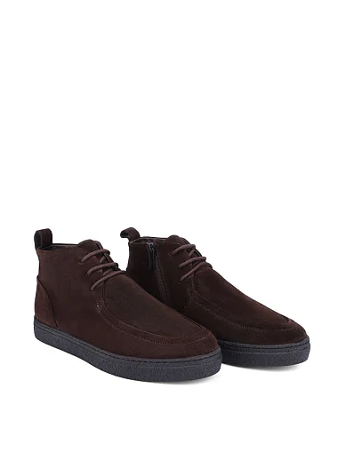 Мужские ботинки замшевые коричневые - фото 3 - Miraton