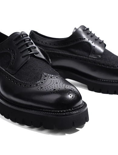 Мужские туфли Miguel Miratez кожаные черные - фото 5 - Miraton