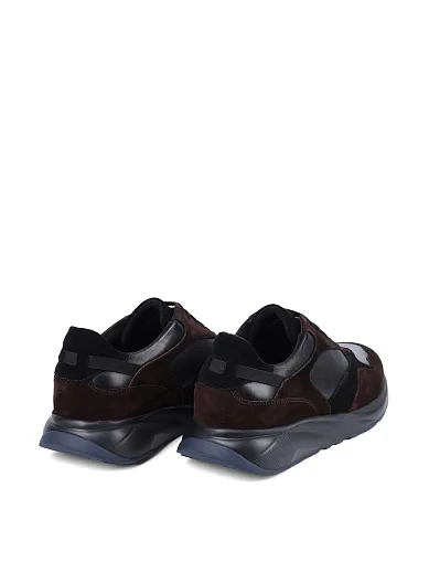 Чоловічі кросівки MIRATON шкіряні чорно-коричневі (2536D-73-662D) - фото 4 - Miraton