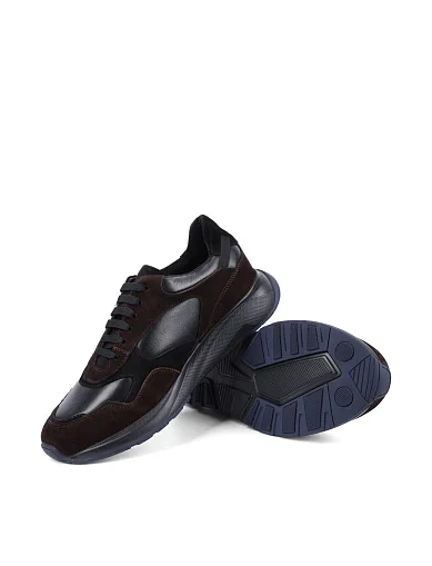 Чоловічі кросівки MIRATON шкіряні чорно-коричневі (2536D-73-662D) - фото 5 - Miraton