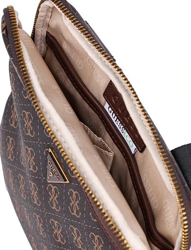 Мужская сумка мессенджер Guess из экокожи коричневая - фото 5 - Miraton