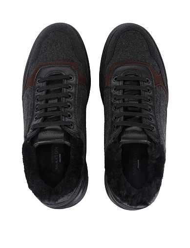 Чоловічі кеди шкіряні сірі (533D-901-542M) - фото 2 - Miraton