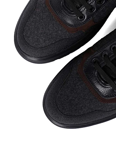 Чоловічі кеди шкіряні сірі (533D-901-542M) - фото 5 - Miraton