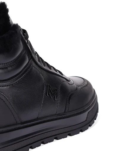 Мужские ботинки кожаные черные - фото 5 - Miraton