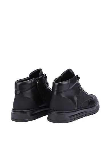 Мужские ботинки кожаные черные - фото 4 - Miraton